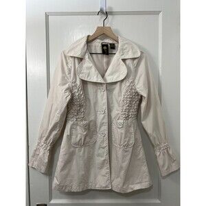 Yellow Rose Women's Jacket Light Beige Cotton Size L Large